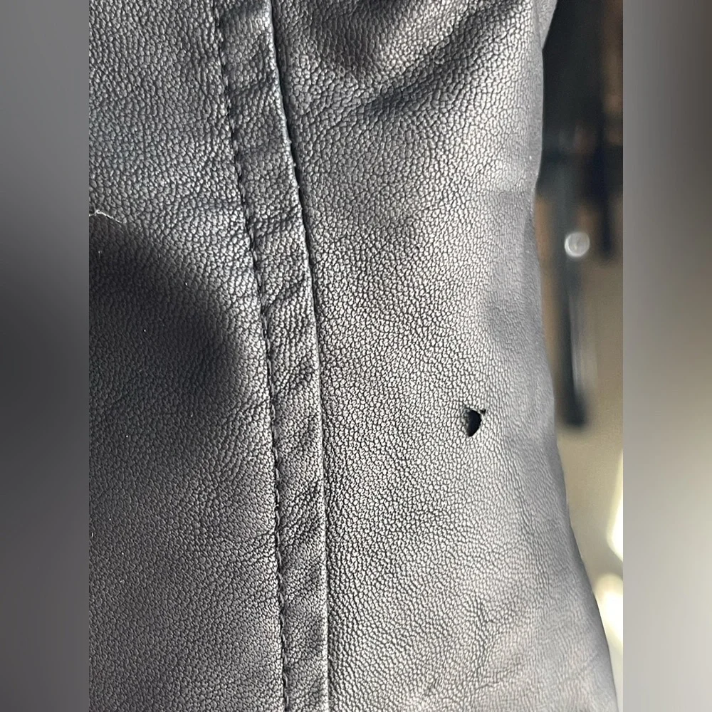 Polo Ralph Lauren Girls' XL Black Vegan Leather Moto Jacket